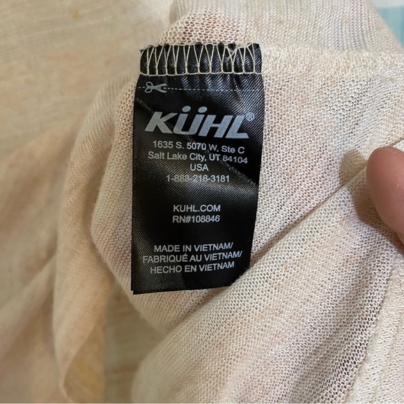 Kuhl Striped Open V-Neck Linen Blend Long Sleeve Top Sz Small - Picture 4 of 9